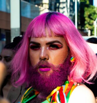 A colorful portrait highlighting pride at São Paulo's LGBT festival.
